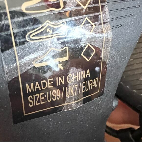 Qupid The Monica Black strappy Sandal chunky heel y2k block heel wedding party - Picture 9 of 9